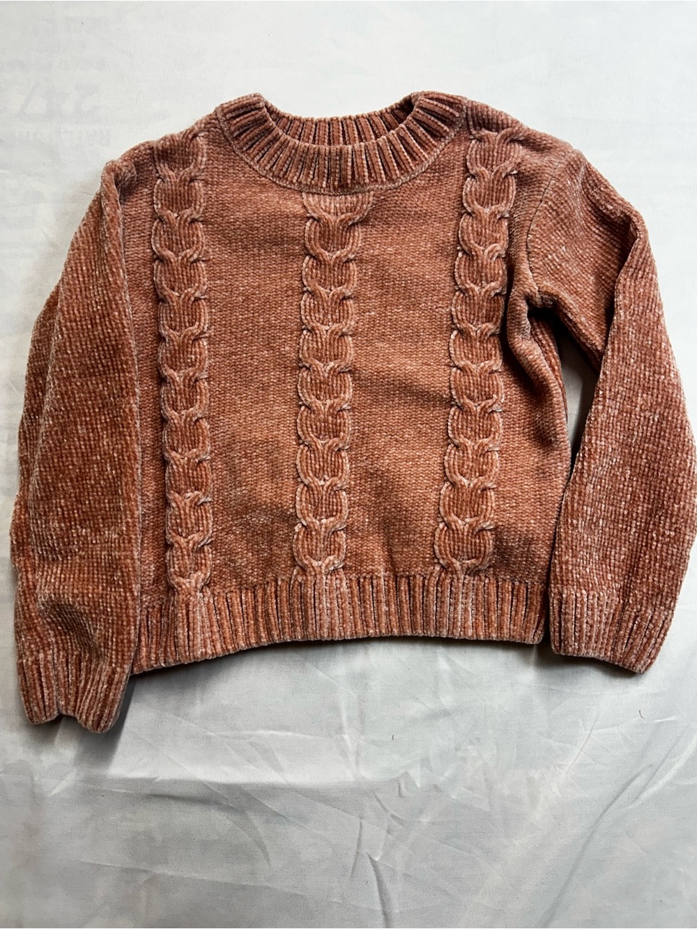 DKNY toddler size 4T Cozy Cable Knit sweater pink colored
